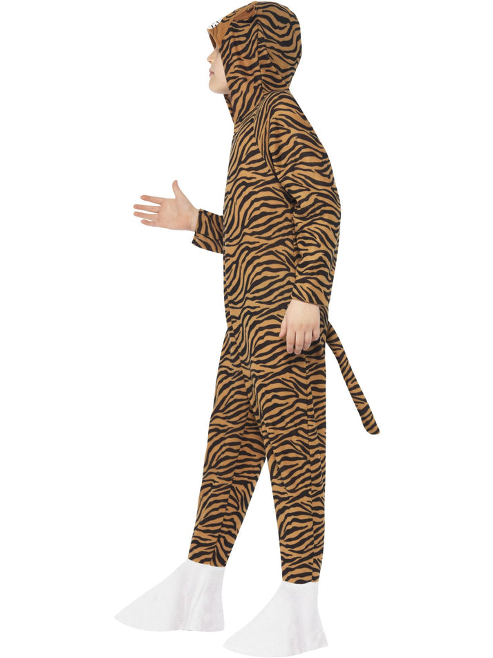 Tiger Costume Kids Orange Black Striped Hooded Jumpsuit