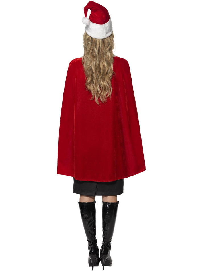 Miss Santa Kit Adult Red White Cape and Hat Luxury Xmas Costume