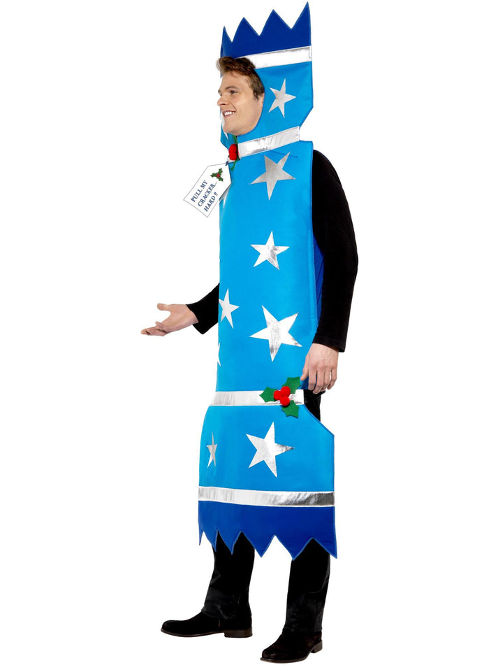 Christmas Cracker Costume Adult Blue Tabard Festive Fancy Dress