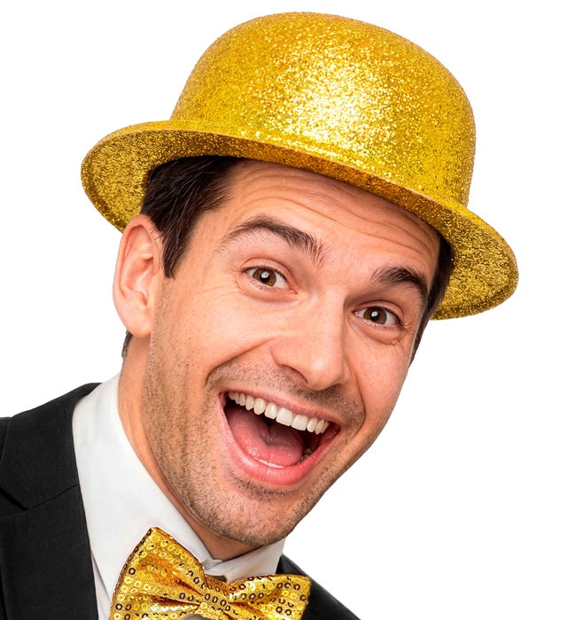 Gold Bowler Hat