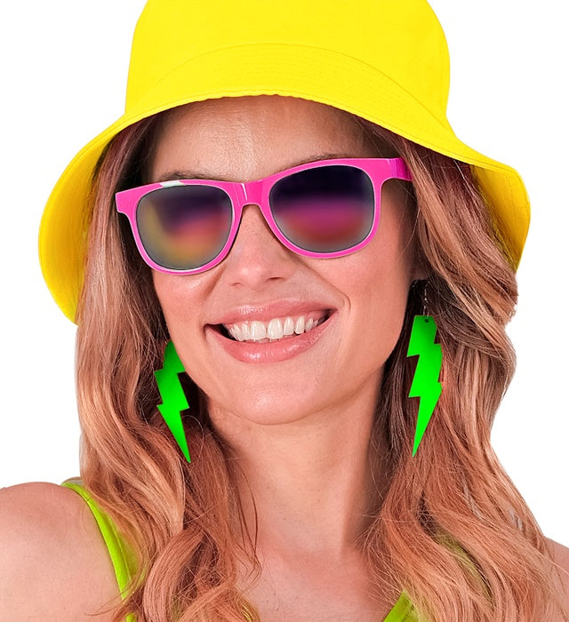 The 80S Neon Green Thunder Earrings