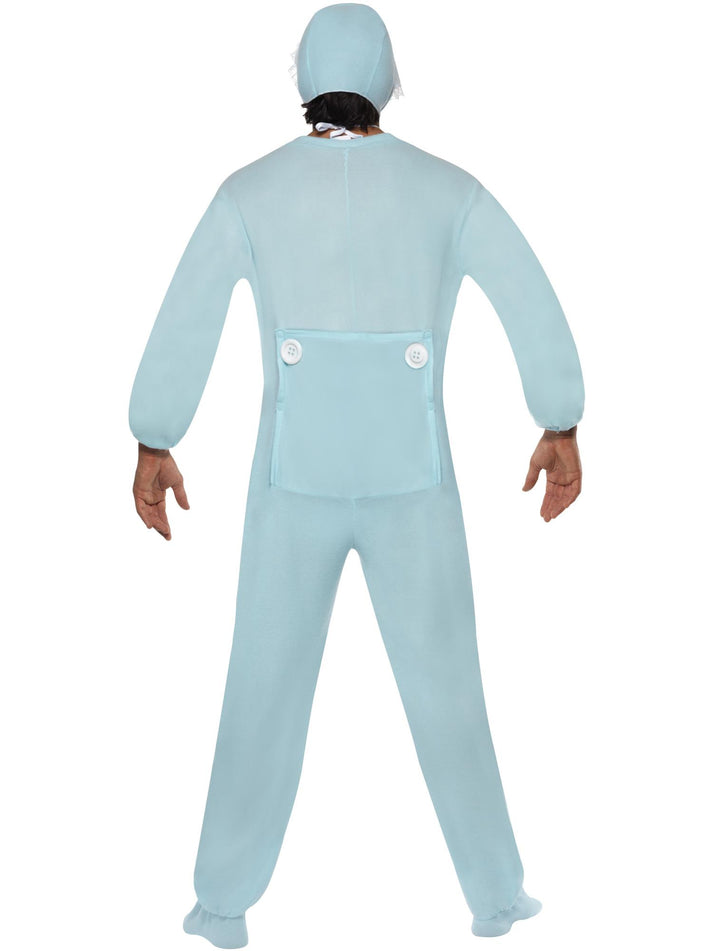 Baby Boy Romper Costume Blue with Fleece Bodysuit Bonnet and Bib