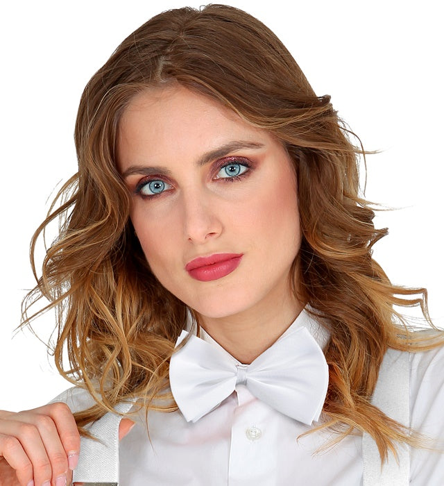 Deluxe Bow Tie White - Adjustable