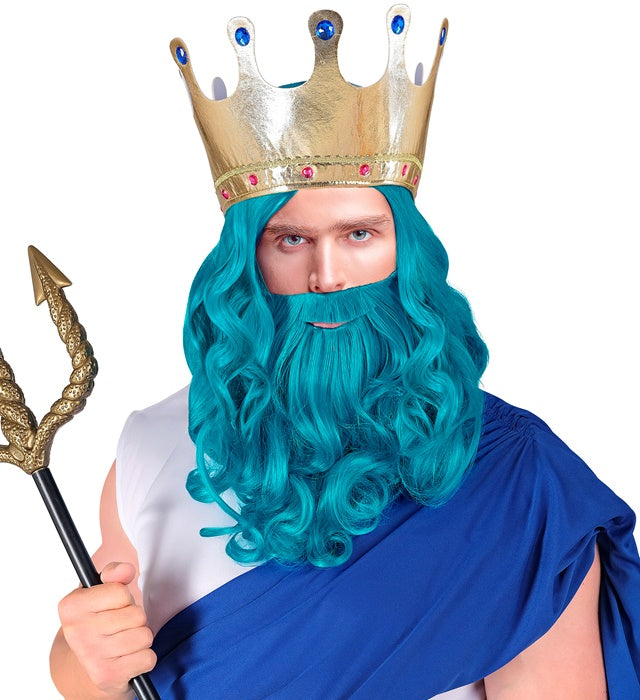 Poseidon/Neptune Wig With Beard & Moustache In Box