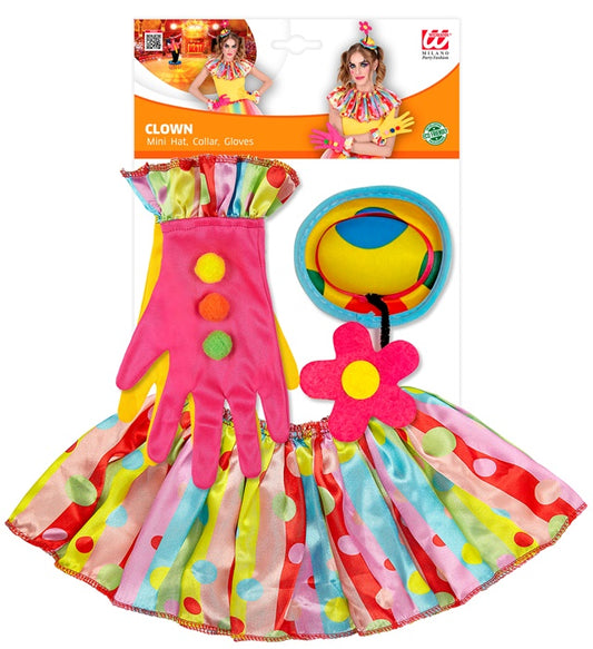 Clown Mini Hat, Collar, Gloves