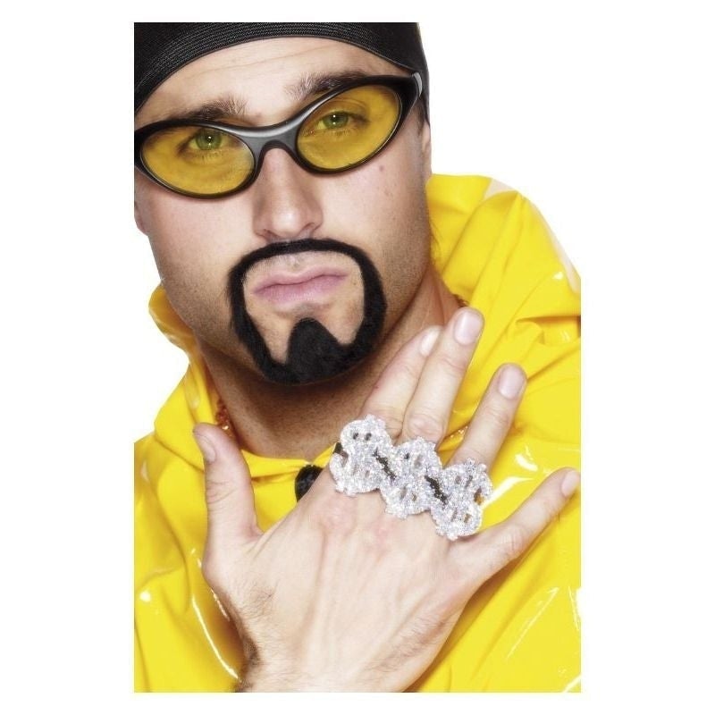 3 In 1 Dollar Rapper Ring Adult Silver_2