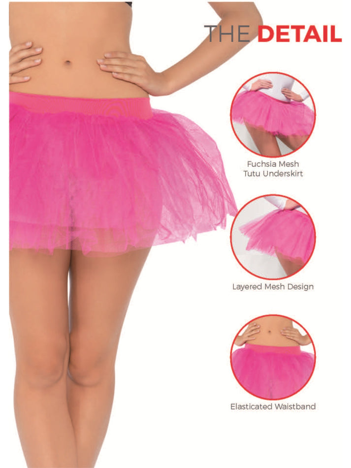 Adult Tutu Underskirt Fuchsia Hot Pink 4 Layers 30cm Long