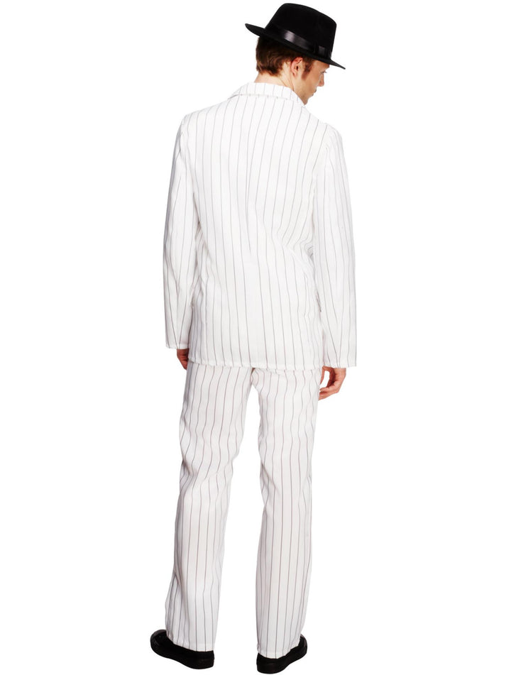 Gangster Costume Adult White Pinstriped Mob Boss Suit