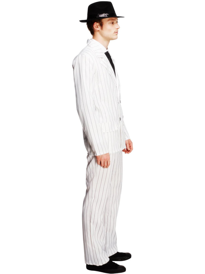 Gangster Costume Adult White Pinstriped Mob Boss Suit