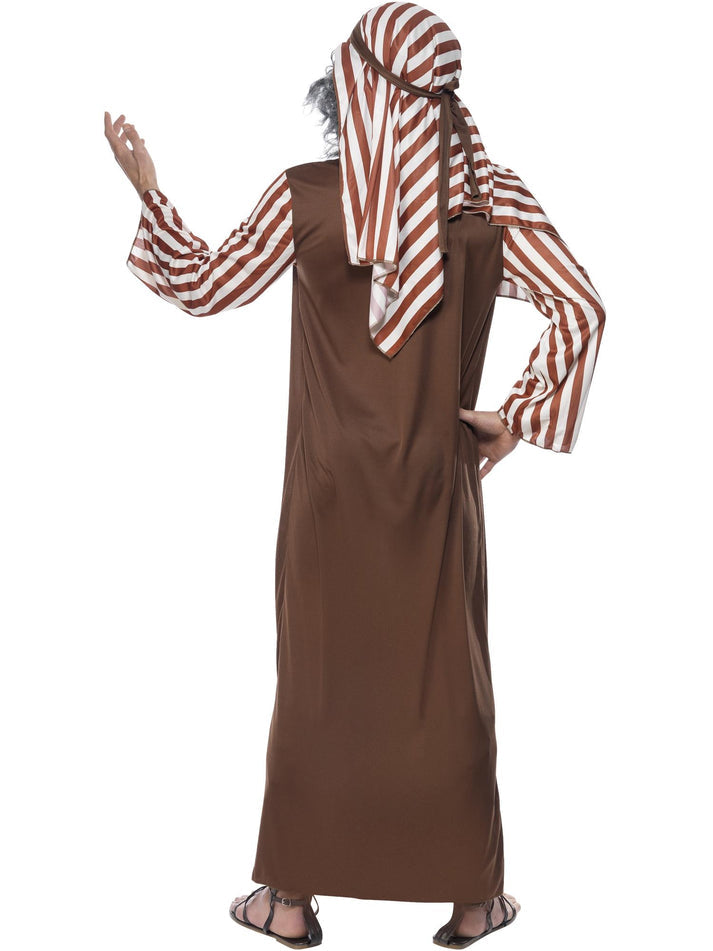 Shepherd Costume Adult Brown White Striped Robe and Headpiece