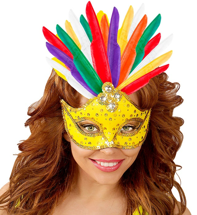 Set Of 12 Native Indian Feathers 35 Cm - 6 Col. Ass