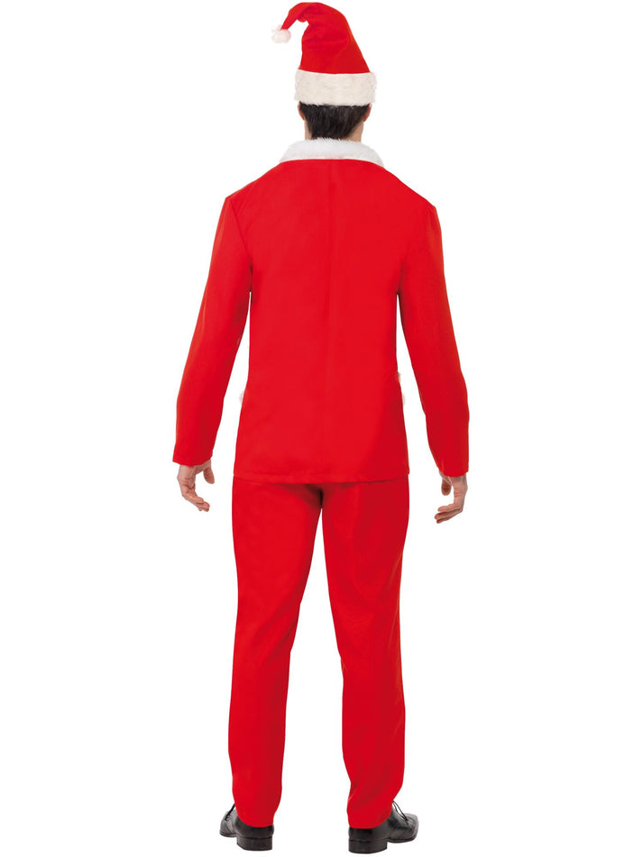 Santa Cool Costume Adult Red Jacket Trousers Hat Mock Shirt and Tie
