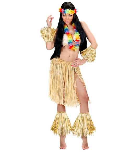 Hula / Maori / Zulu Raffia Skirt, Armpieces, Legpieces