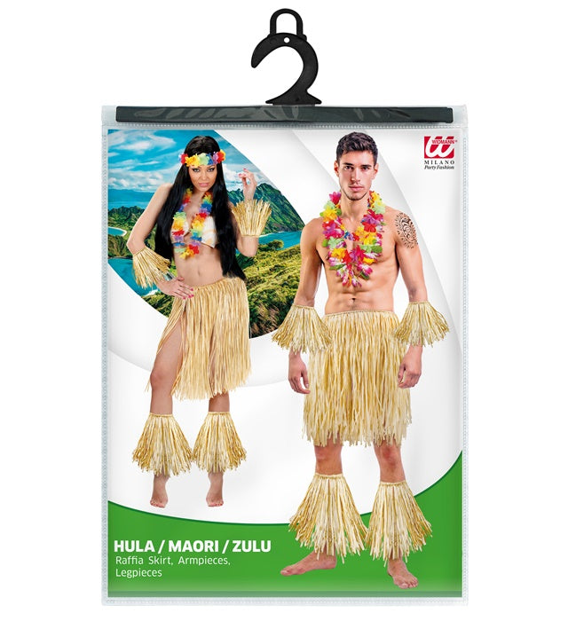 Hula / Maori / Zulu Raffia Skirt, Armpieces, Legpieces