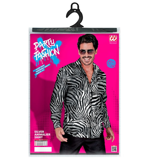 Silver Animalier Party Fashion Shirt Shirt