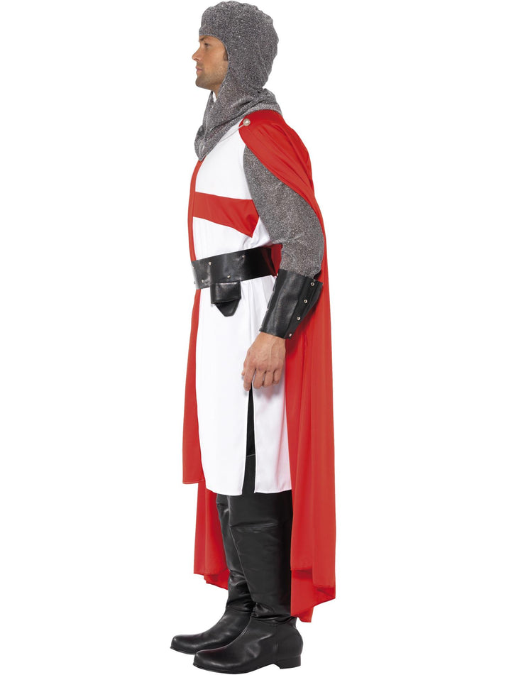 St George Hero Costume Adult Tunic Red Cape Crusader Outfit