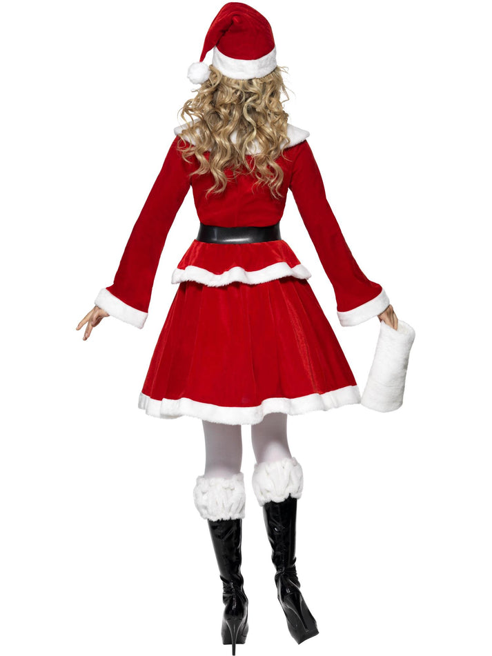 Miss Santa Costume Red Jacket Skirt Hat Belt and Muff