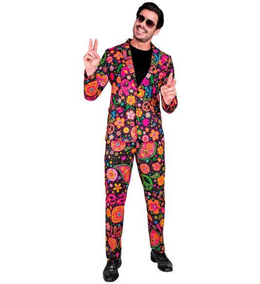 Neon Hippie Party Fashion Suit Jacket, Pants