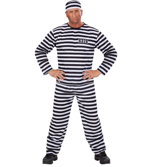 Convict White/Black Coat, Pants, Hat