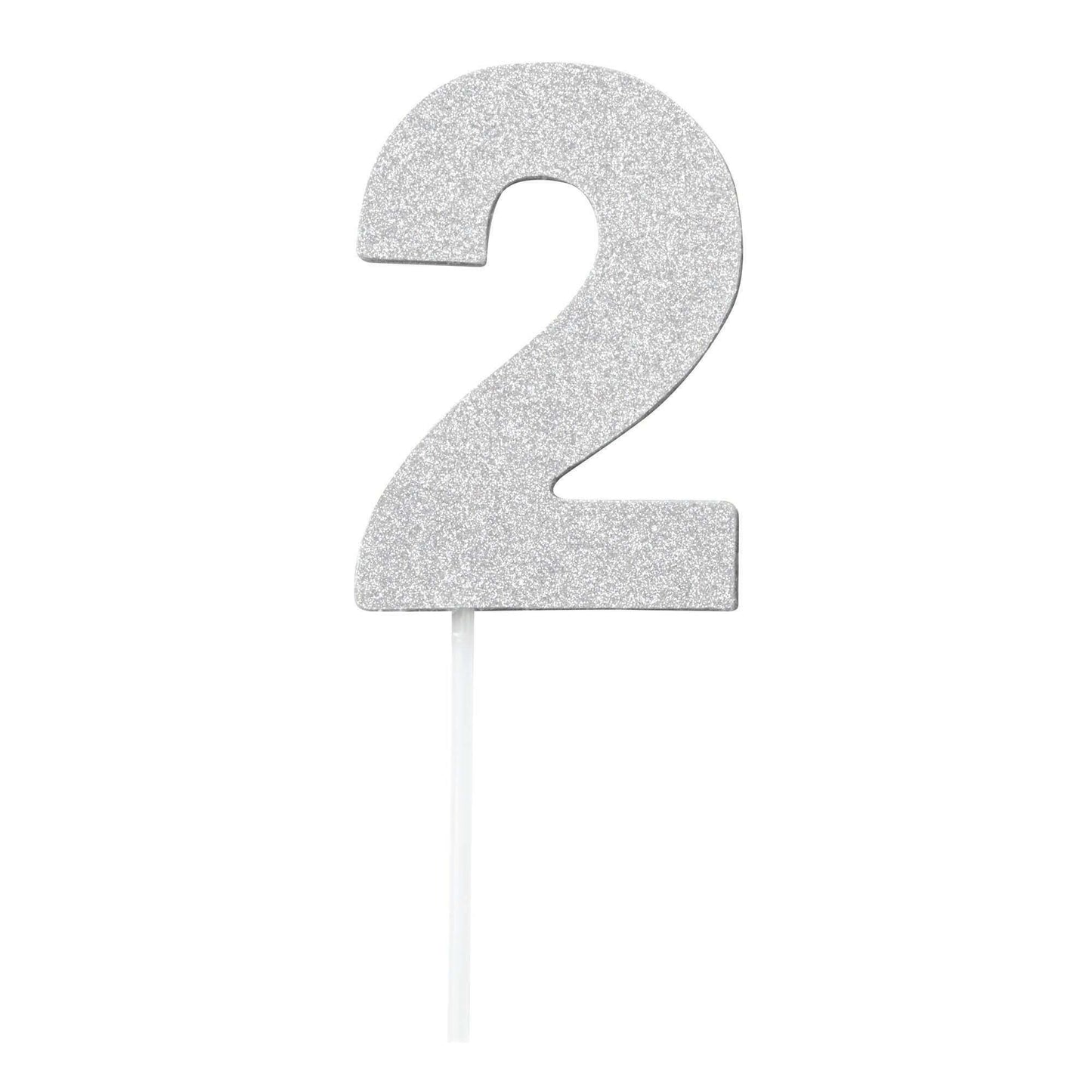 Diamond Cake Toppers Silver No. 2 1