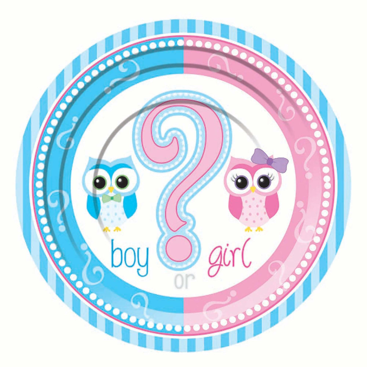 Gender Reveal Small Plate 17cm Party Decoration 8 Pieces 1