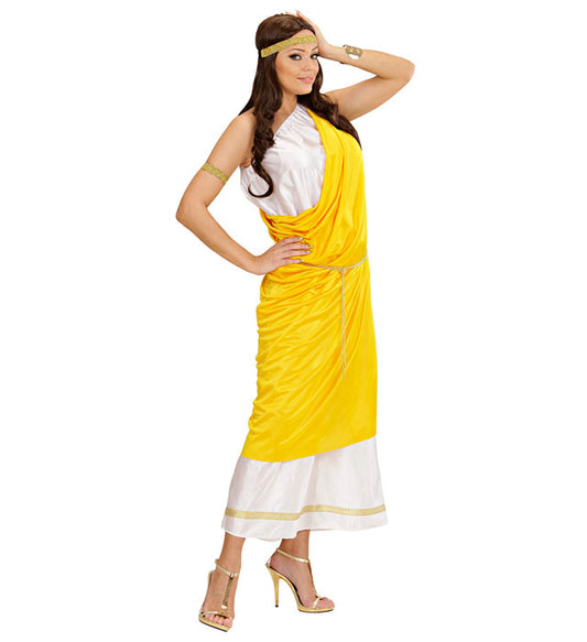 Roman Lady Gown With Toga, Belt, Headband, Bracelet