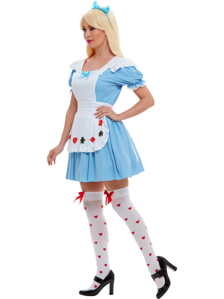 Deck of Cards Girl Costume Ladies Blue Dress Alice in Wonderland Style