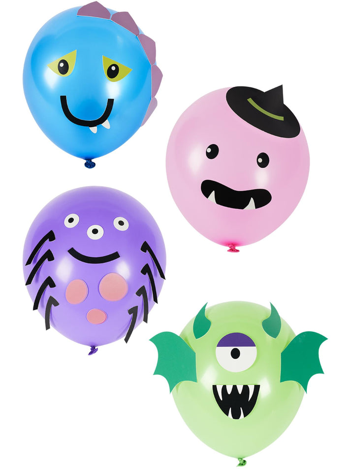 Monster Tableware Party Balloons X8 250g Halloween Party Accessory