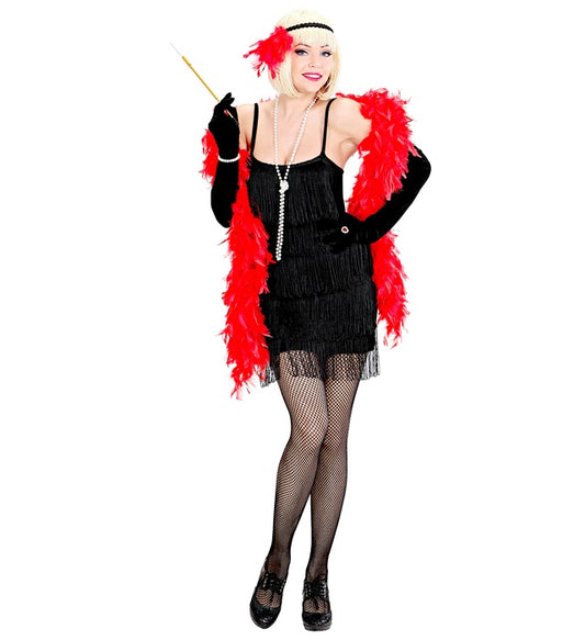 Flapper Black - Dress, Headband With Feathers