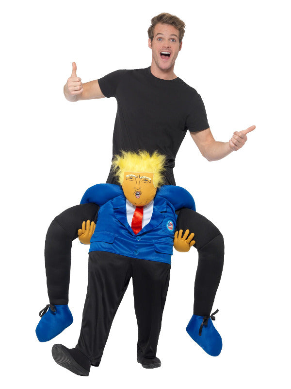Piggyback President Trump Costume One Piece Suit with Mock Legs