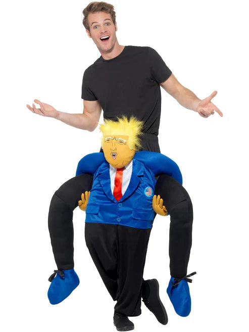 Piggyback President Trump Costume One Piece Suit with Mock Legs