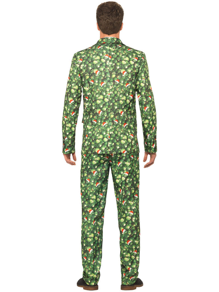 Brussel Sprout Xmas Suit Adult Green Stand Out Jacket Trousers and Tie