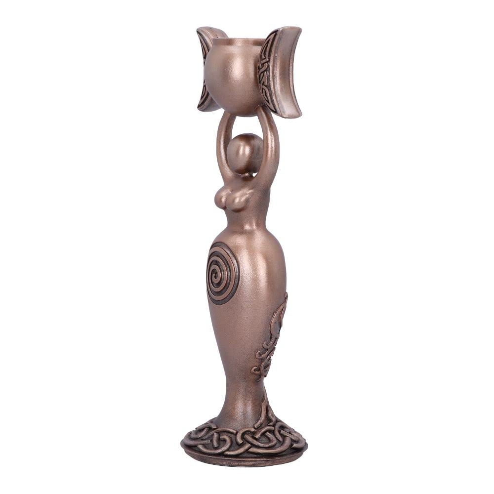 Exclusive Bronze Spiral Goddess Candle Holder 20.3cm