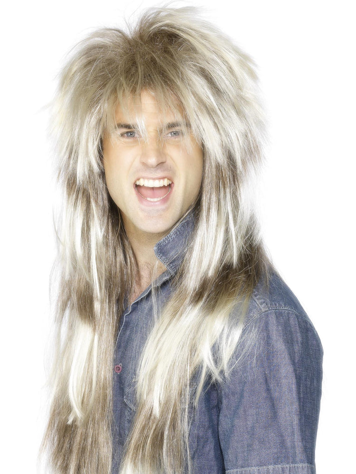 80s Mega Mullet Wig Blonde and Brown Pat Sharp Hair