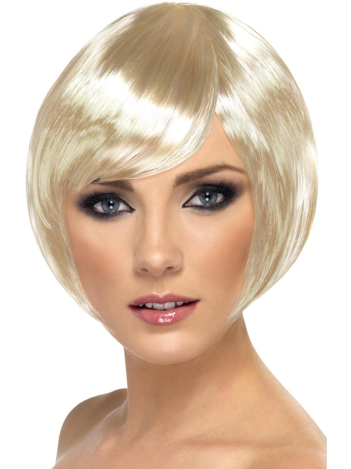 Babe Wig Adult Blonde Short Bob with Fringe Costume Accessory