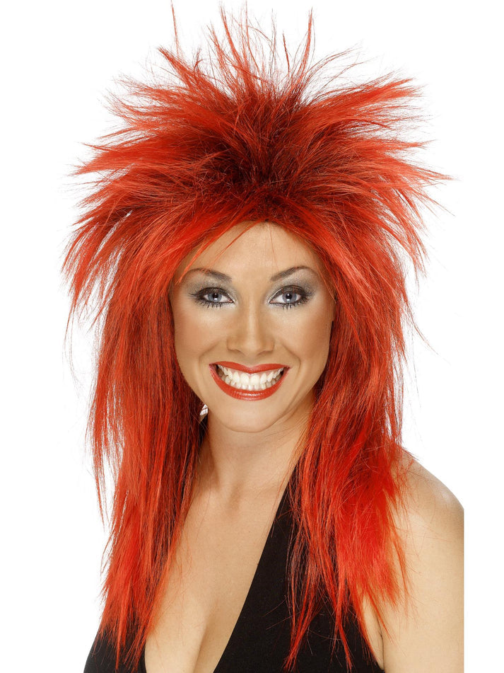 Rock Diva Wig Adult Red Tina Turner Style Costume Accessory