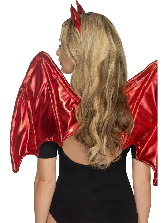 Fever Devil Kit Adult Red Wings Horns Headband Costume Accessory