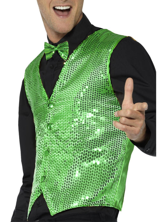Sequin Waistcoat Green Adult Costume Accessory 2