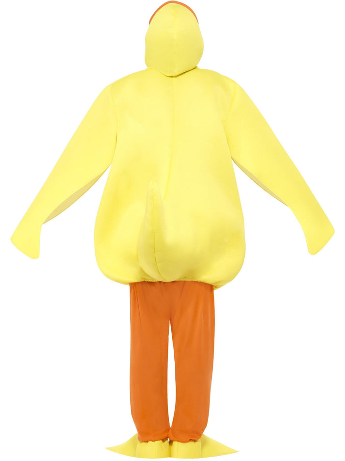Duck Costume Adult Yellow Bodysuit Trousers Attached Headpiece and Feet Covers