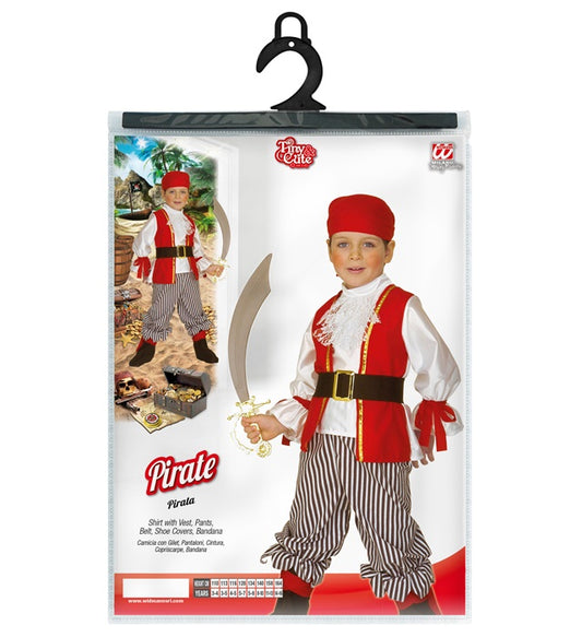 Pirate Shirt With Vest, Pants, Belt, Shoe Covers, Bandana