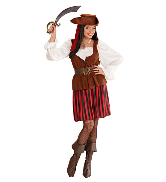 Pirate Dress With Vest, Belt, Boot Covers, Headband, Hat