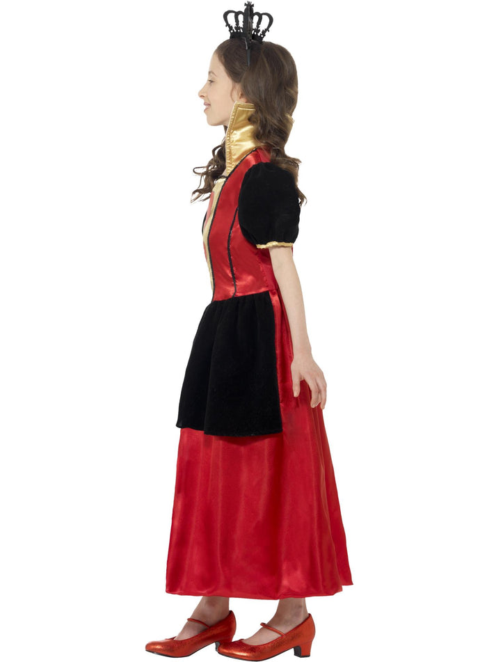 Miss Hearts Costume Kids Red Dress and 3D Felt Crown