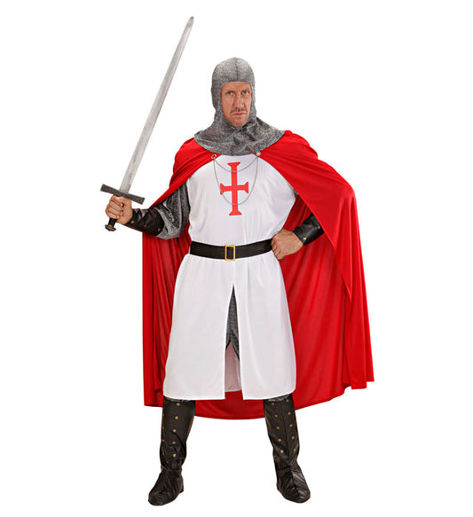 Crusader Long Coat, Pants, Belt, Armbands, Helmet, Boot Covers, Cape