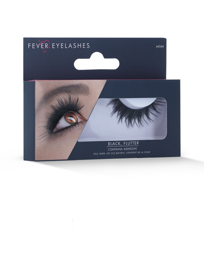 Eyelashes Adult Black Long False Flutter Costume Accessory Contains Glue