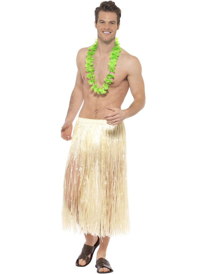 Hawaiian Lei Adult Neon Green Adult Beach Party Costume Accessory