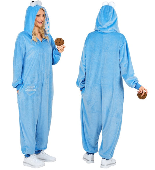 Plush Onesie Sweets Monster Hooded Jumpsuit, Biscuit