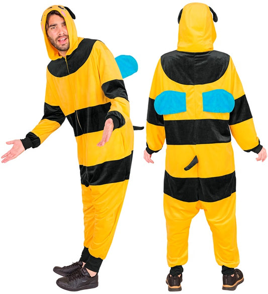 Plush Onesie Bee Hooded Jumpsuit