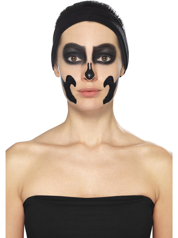 Skeleton Liquid Latex Kit Adult Make Up Pots 2 Sponge Applicators