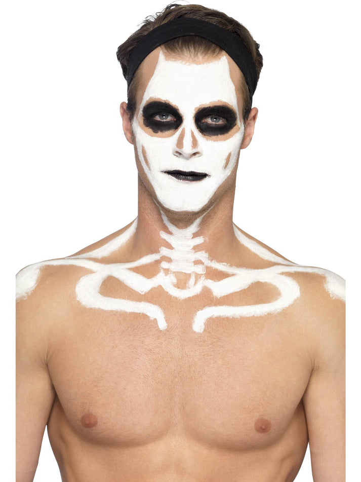 Skeleton Liquid Latex Kit Adult Make Up Pots 2 Sponge Applicators