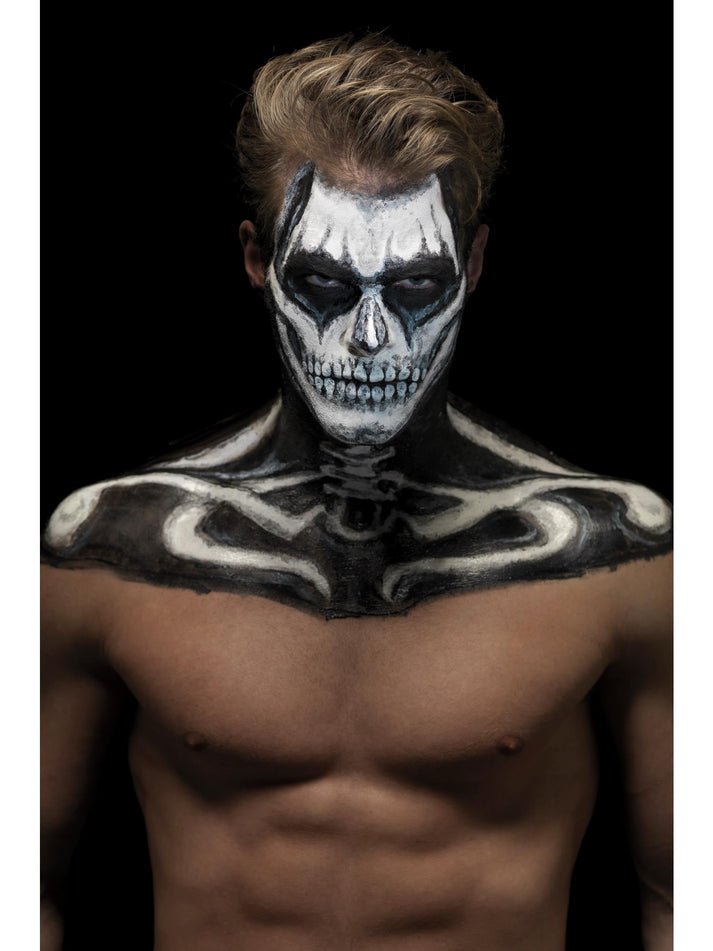 Skeleton Liquid Latex Kit Adult Make Up Pots 2 Sponge Applicators